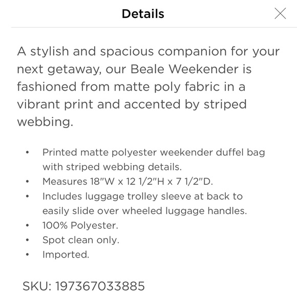 Lilly Pulitzer Beale Weekender Bag in Low Tide Navy Easy To Spot NWT - Picture 9 of 9